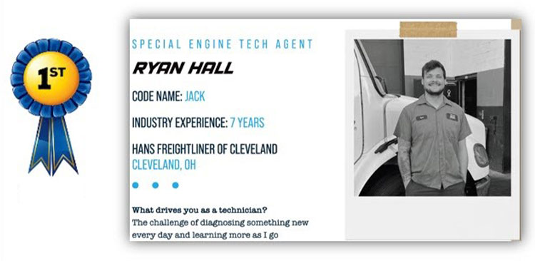Ryan Hall won the Daimler Competition and was named the #1 Engine Technician